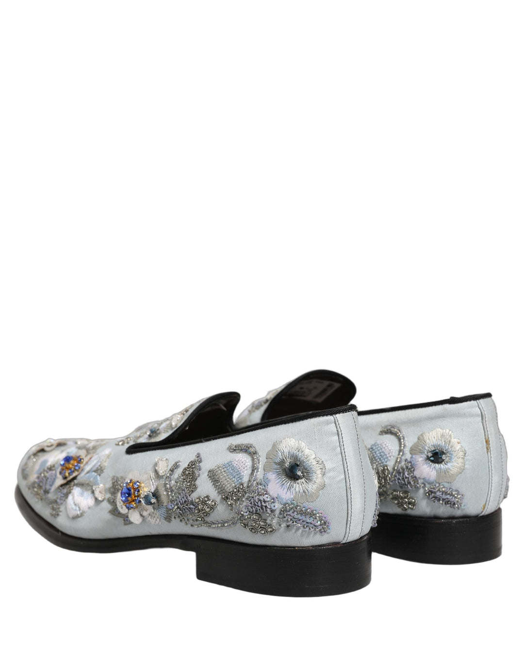 Men’s Dolce &amp; Gabbana White Floral Embellished Men Loafers Shoes