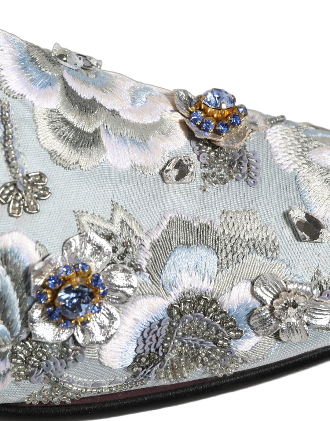Men’s Dolce &amp; Gabbana White Floral Embellished Men Loafers Shoes