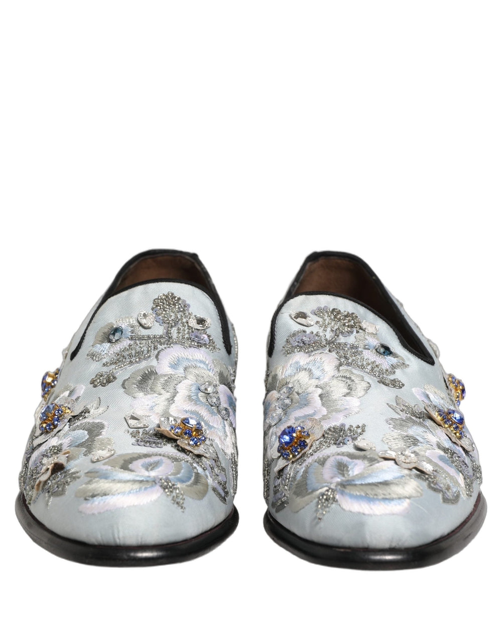Men’s Dolce & Gabbana White Floral Embellished Men Loafers Shoes
