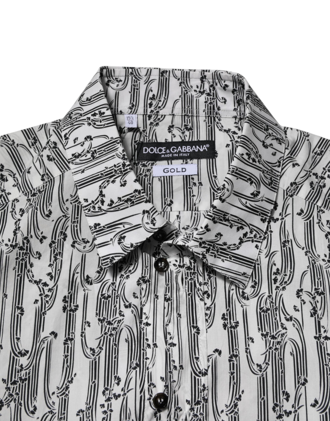 Dolce &amp; Gabbana White Floral Print Casual Long Sleeves Shirt