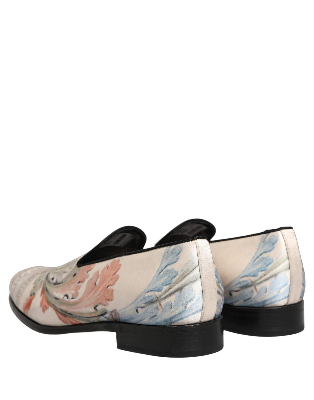 Men’s Dolce &amp; Gabbana White Floral Vase Slip on Dress Loafers Shoes