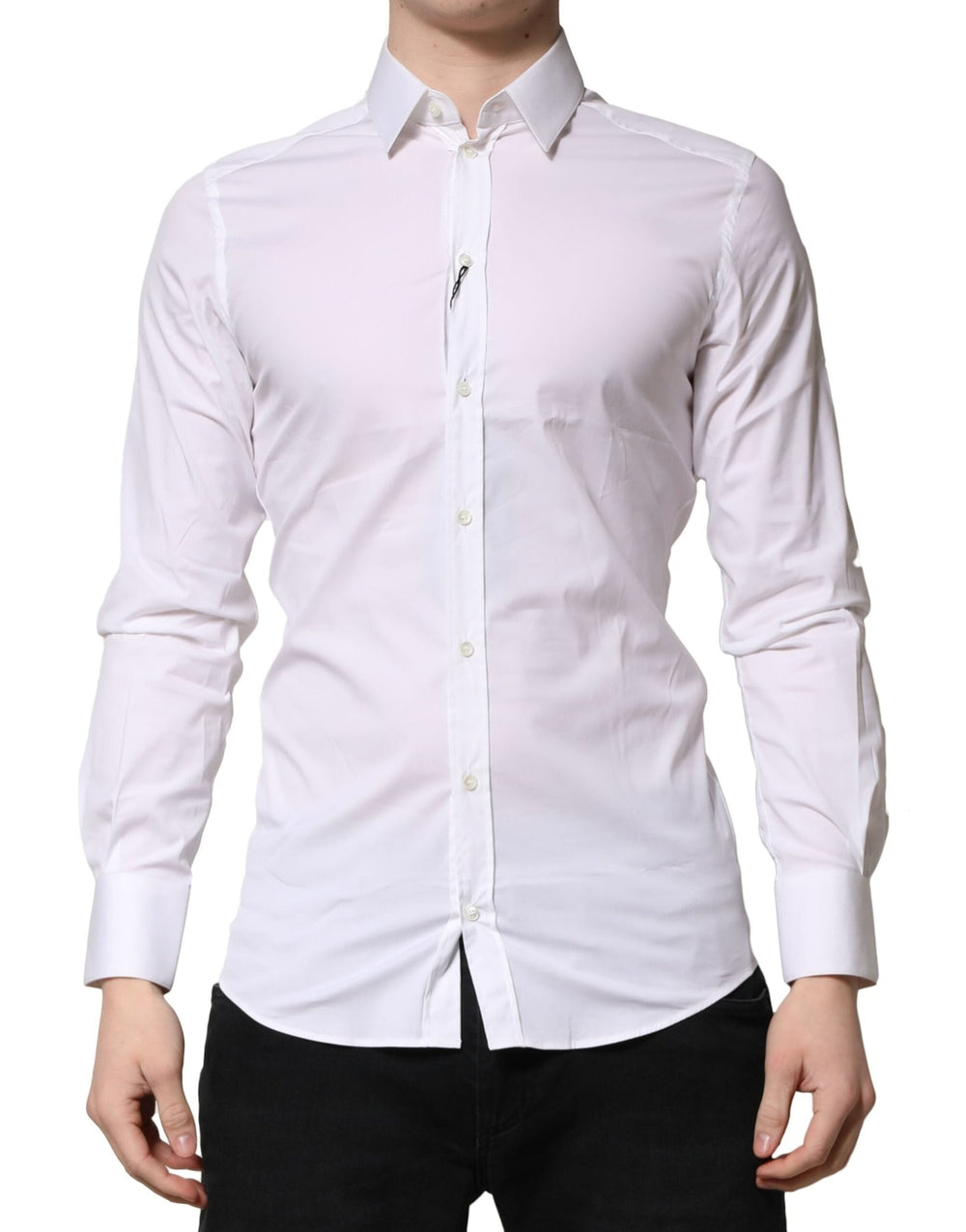 Men’s Dolce & Gabbana White Gold Cotton Men Dress Formal Shirt