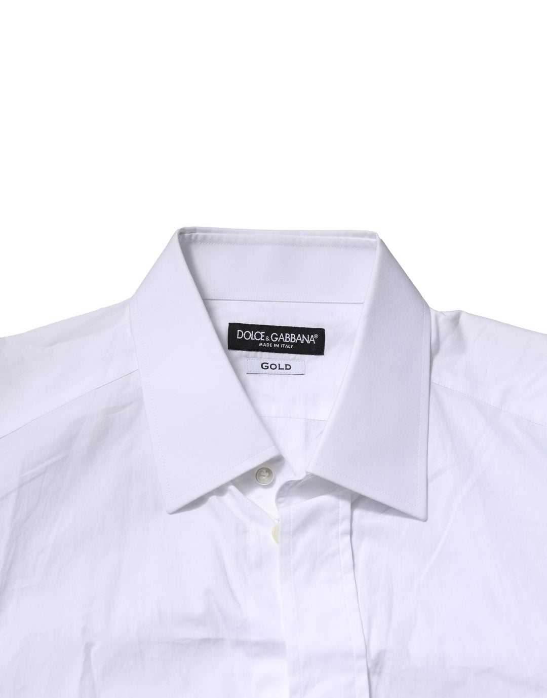Men’s Dolce &amp; Gabbana White Gold Cotton Men Dress Formal Shirt
