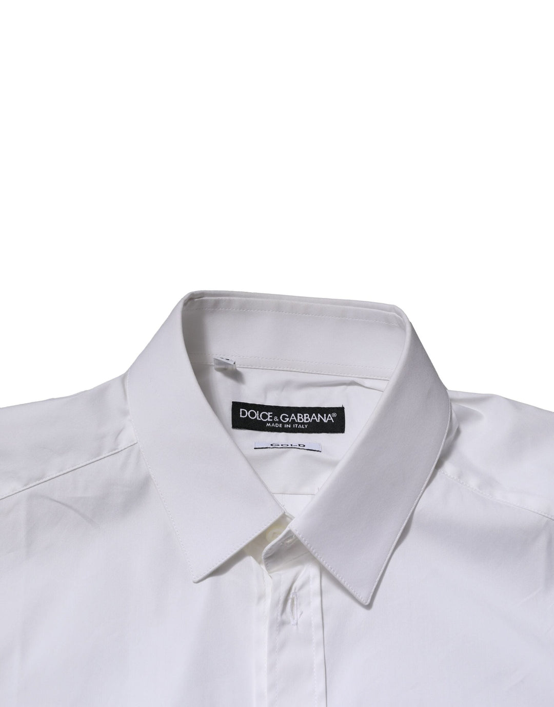 Men’s Dolce &amp; Gabbana White Gold Cotton Men Dress Formal Shirt