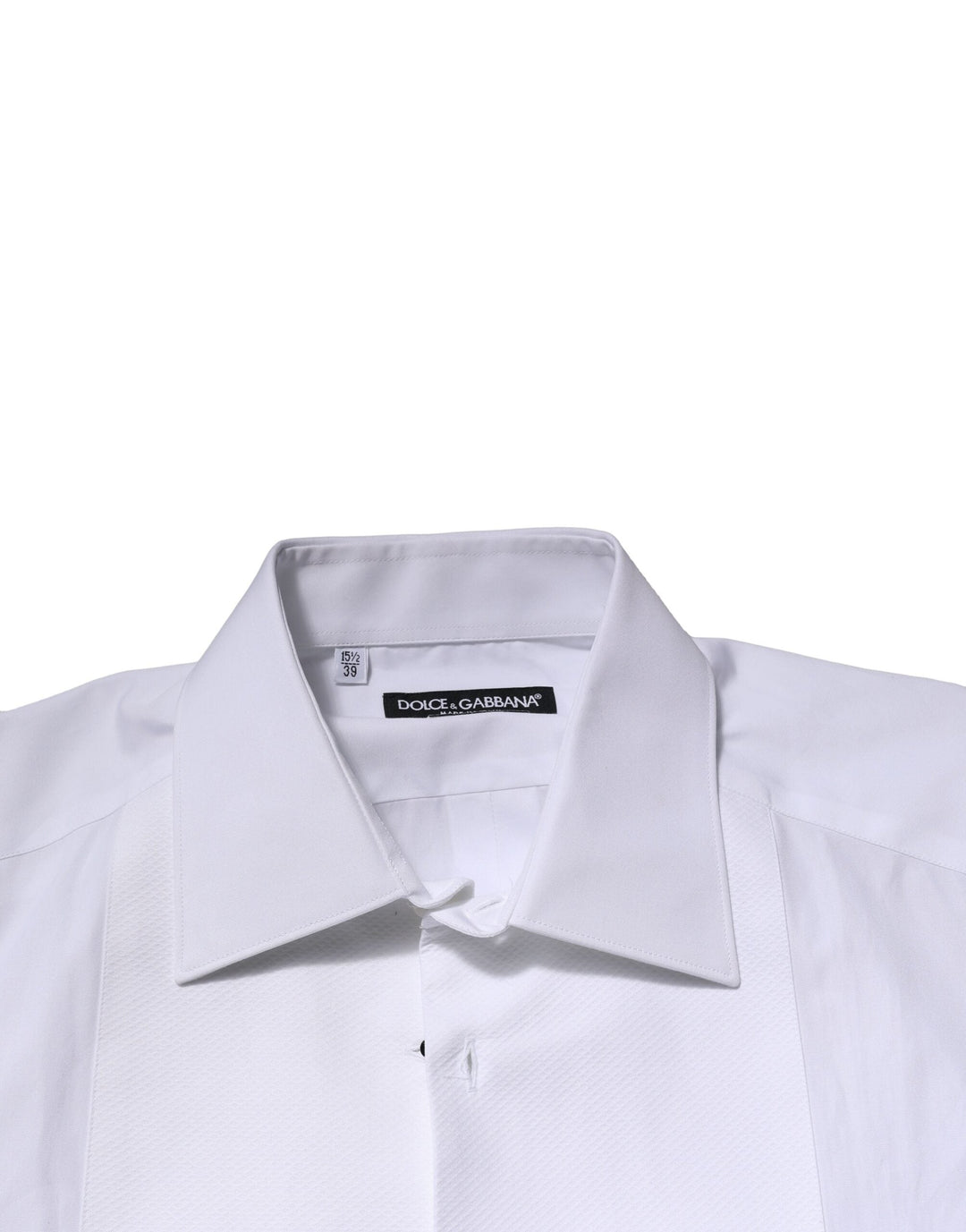 Men’s Dolce &amp; Gabbana White Gold Crown Cotton Dress Formal Shirt