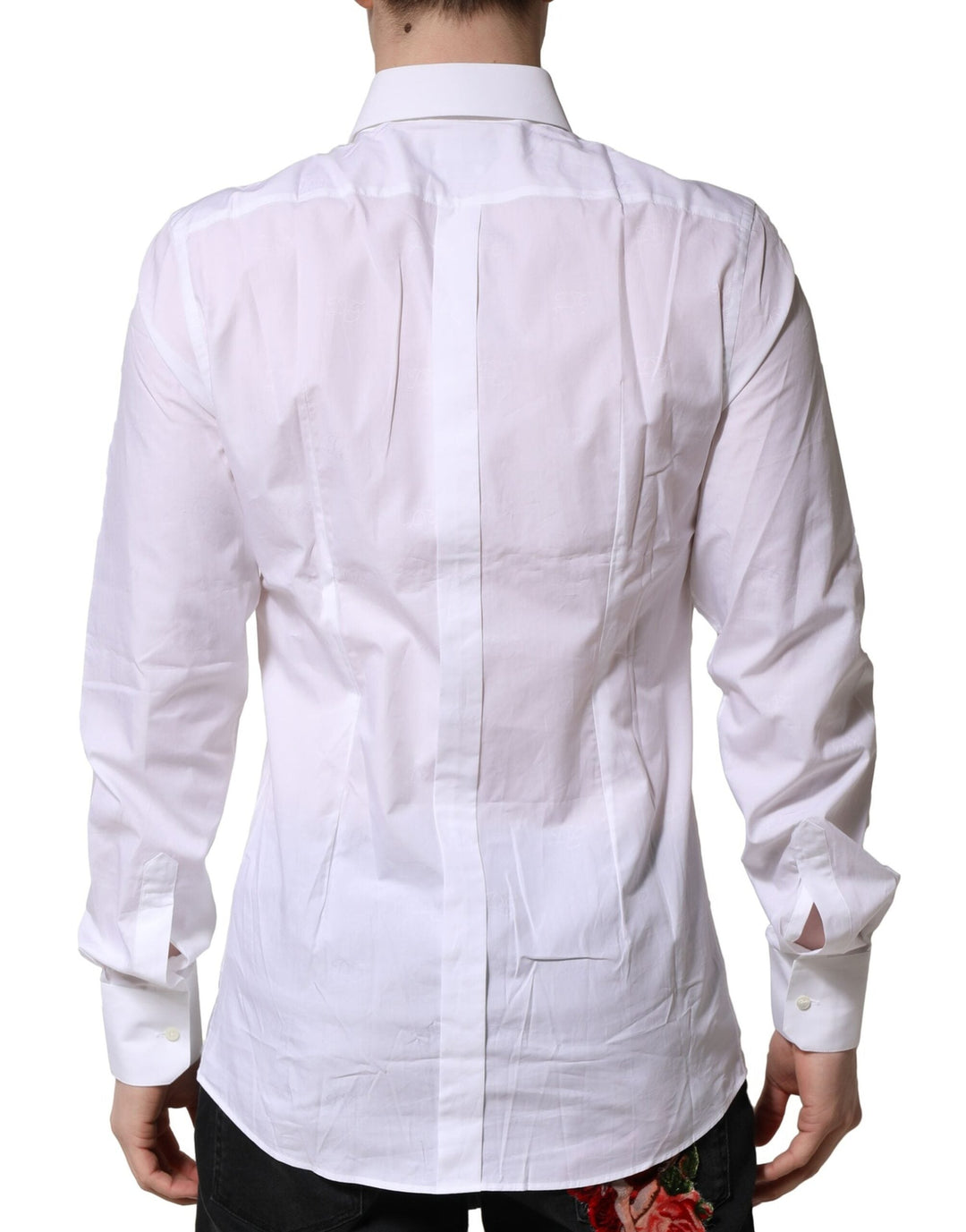 Dolce &amp; Gabbana White Gold Long Sleeves Dress Formal Shirt