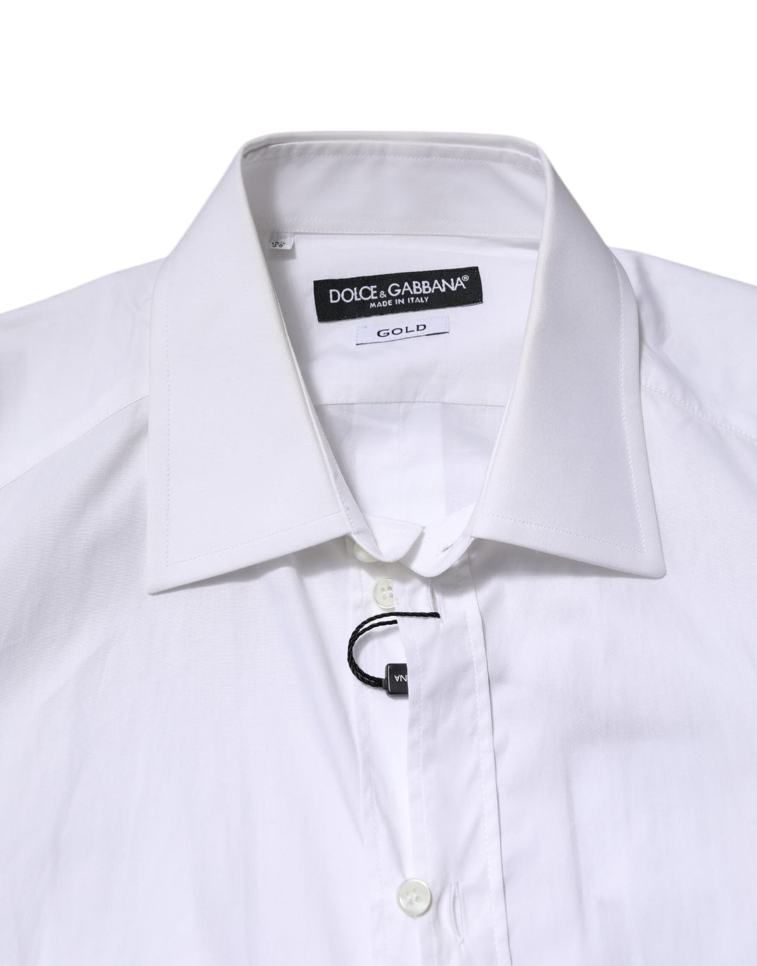 Men’s Dolce &amp; Gabbana White Gold Long Sleeves Dress Men Formal Shirt