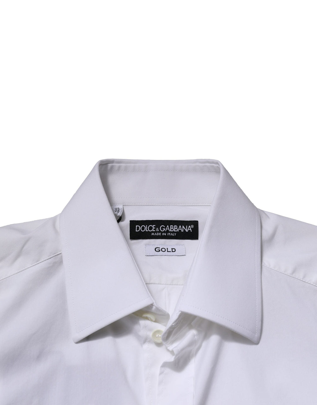 Dolce &amp; Gabbana White Gold Long Sleeves Men Dress Formal Shirt