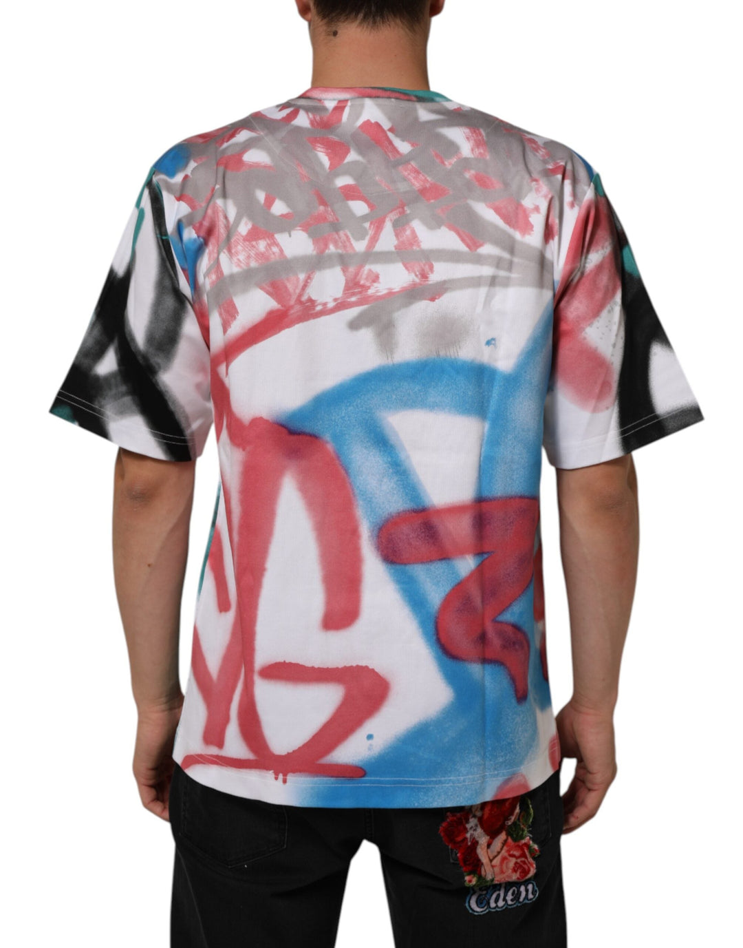 Dolce &amp; Gabbana White Graffiti Crew Neck Short Sleeves T-shirt