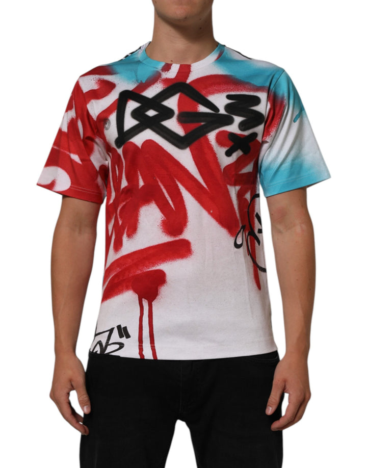 Dolce &amp; Gabbana White Graffiti Crew Neck Short Sleeves T-shirt