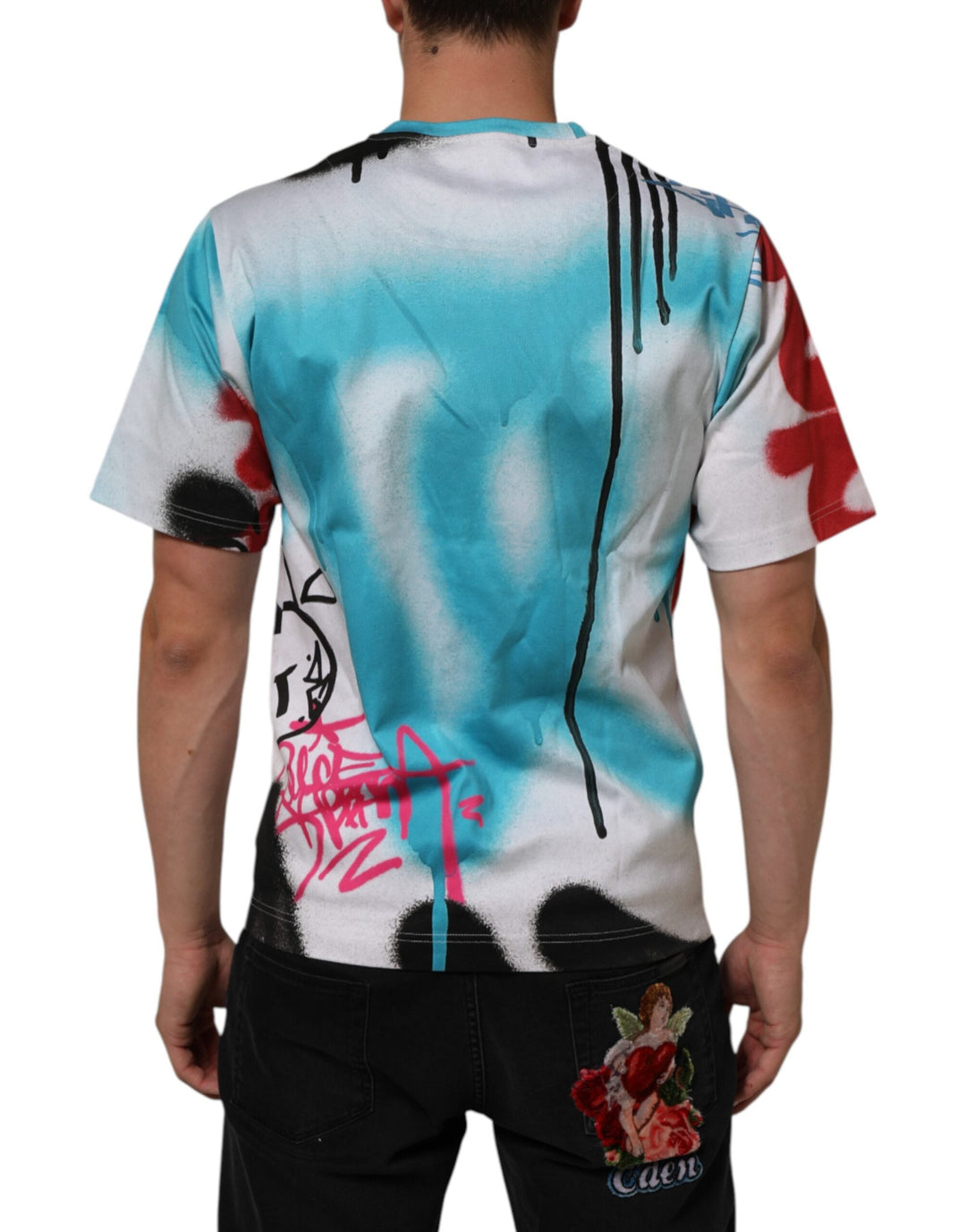 Dolce &amp; Gabbana White Graffiti Crew Neck Short Sleeves T-shirt