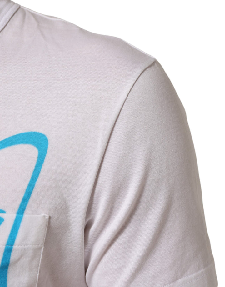 Dolce &amp; Gabbana White Graphic Print Cotton Crew Neck T-shirt