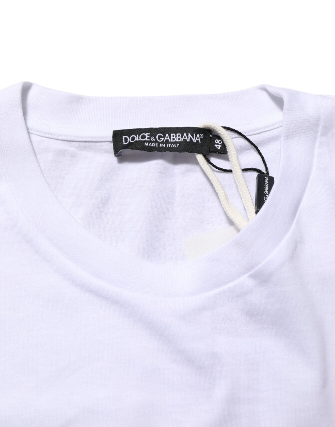 Dolce &amp; Gabbana White Graphic Print Cotton Crew Neck T-shirt