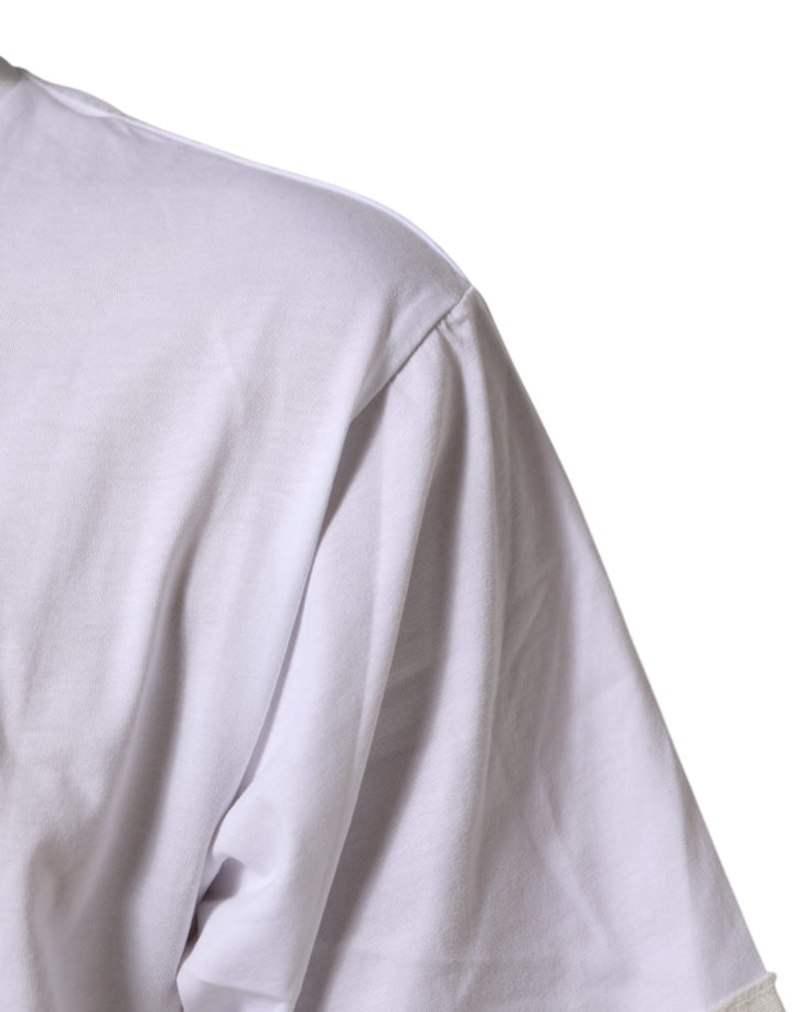 Dolce &amp; Gabbana White Graphic Print Cotton Crew Neck T-shirt