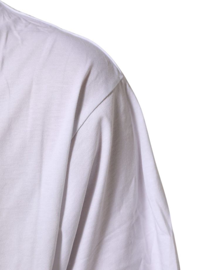 Dolce &amp; Gabbana White Graphic Print Cotton Crew Neck T-shirt