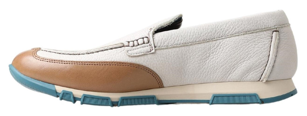 Men’s Dolce &amp; Gabbana White Leather Loafers Moccasins Shoes