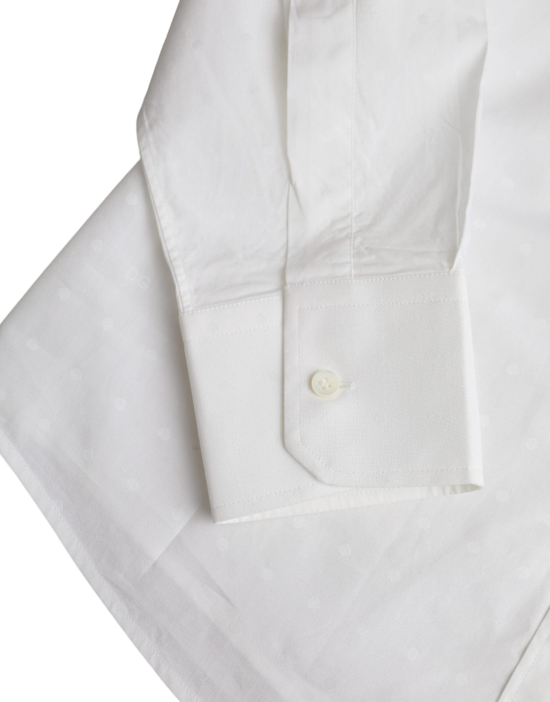 Men’s Dolce &amp; Gabbana White Logo Cotton Men Dress Gold Shirt