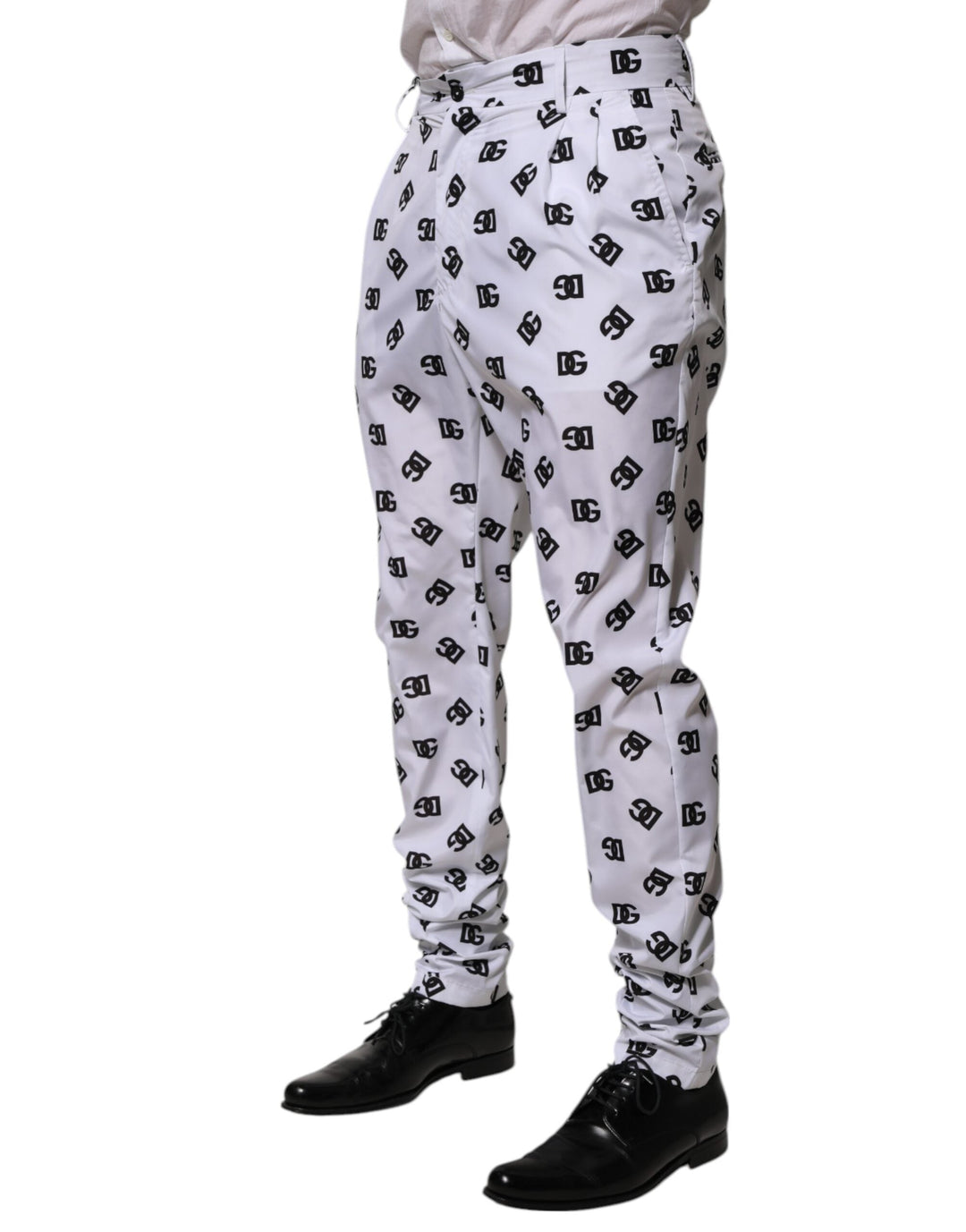 Men’s Dolce &amp; Gabbana White Logo Cotton Skinny Denim Trouser Pants