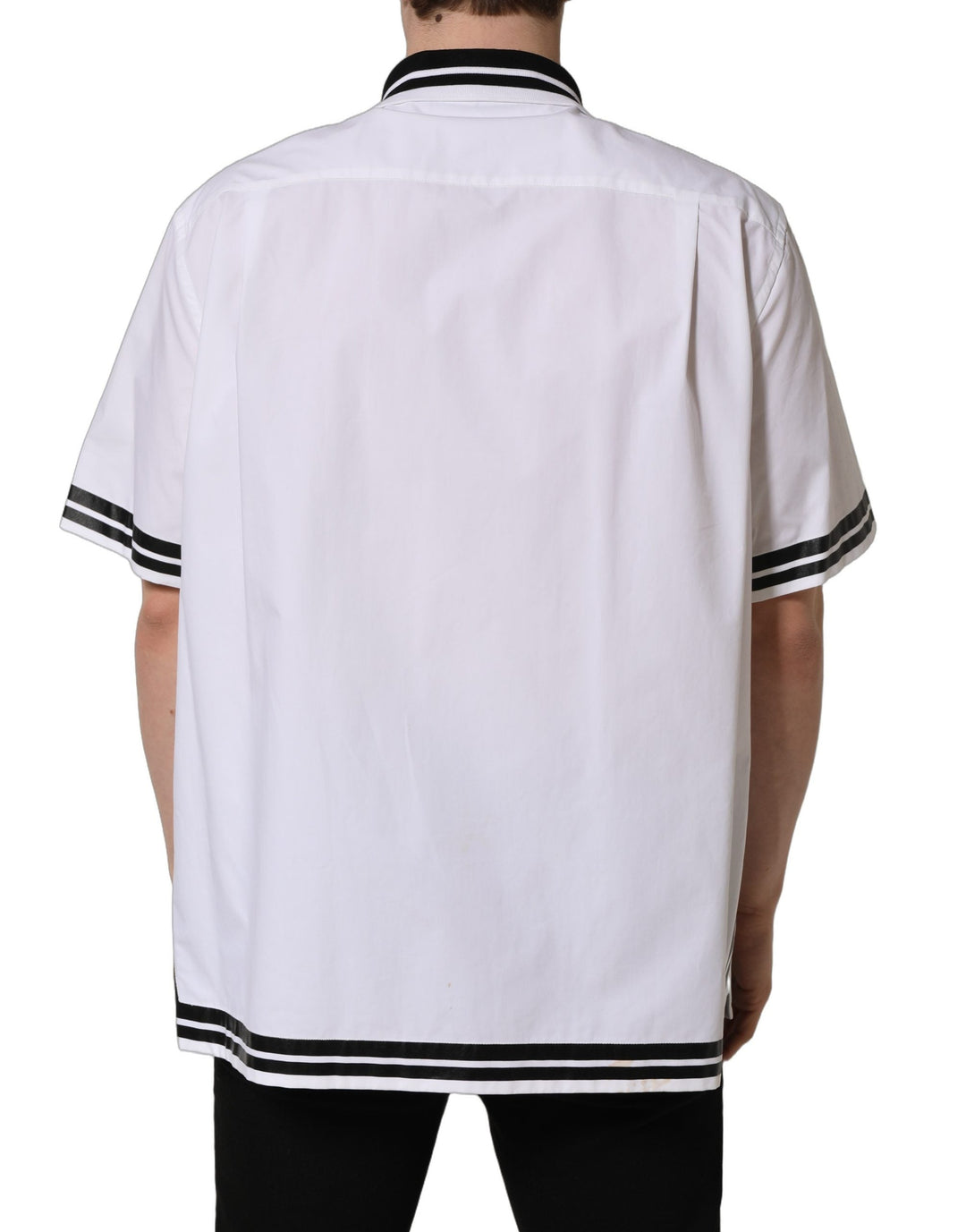 Dolce &amp; Gabbana White Logopatch Cotton Baseball Casual Shirt