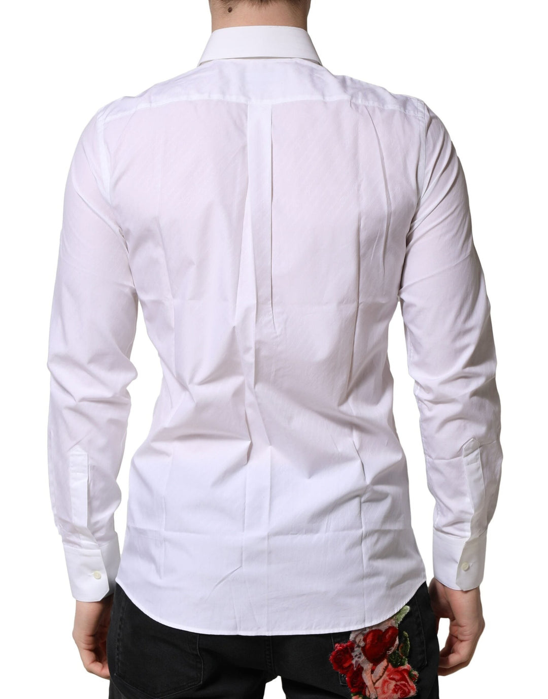 Men’s Dolce &amp; Gabbana White Martini Long Sleeves Dress Formal Shirt