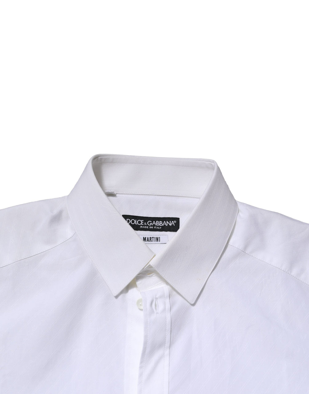 Men’s Dolce &amp; Gabbana White Martini Long Sleeves Dress Formal Shirt