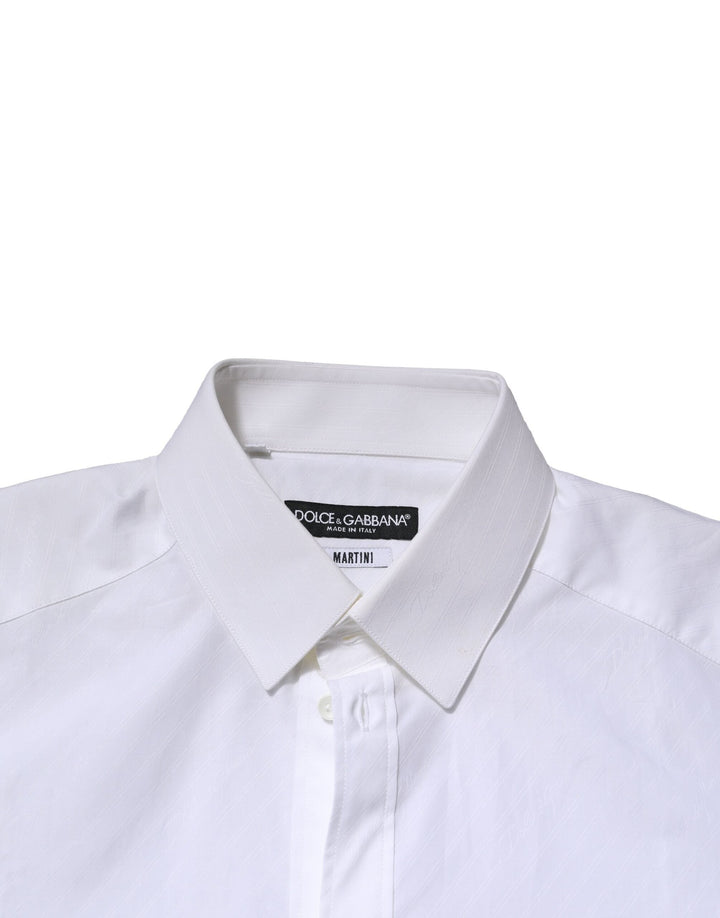 Men’s Dolce &amp; Gabbana White Martini Long Sleeves Dress Formal Shirt