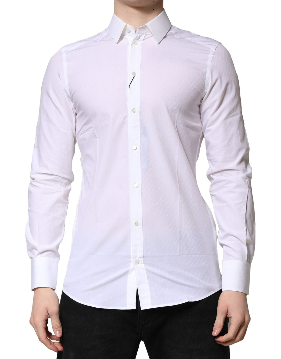 Men’s Dolce & Gabbana White Martini Long Sleeves Dress Formal Shirt
