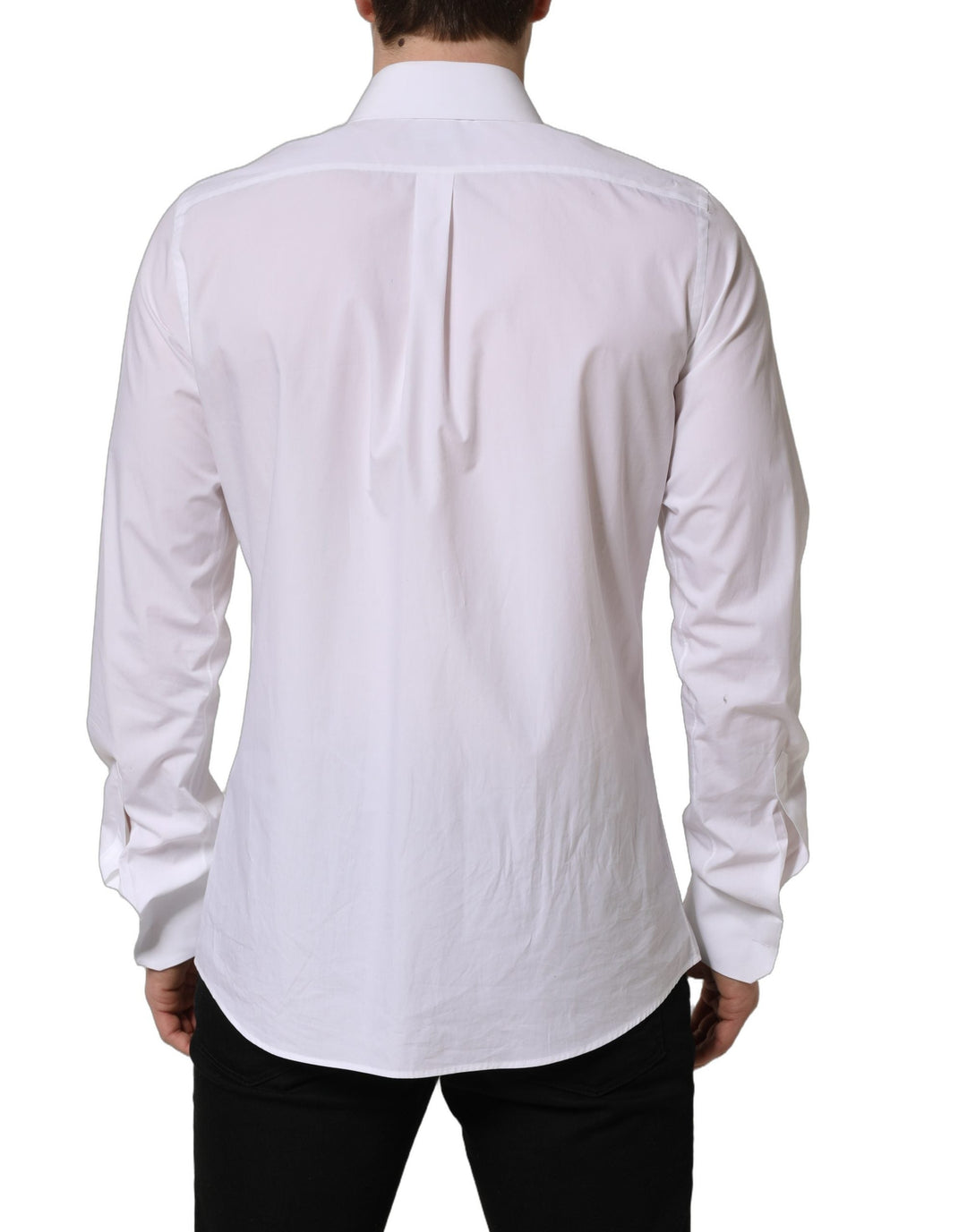 Dolce & Gabbana White Martini Long Sleeves Men Dress Shirt