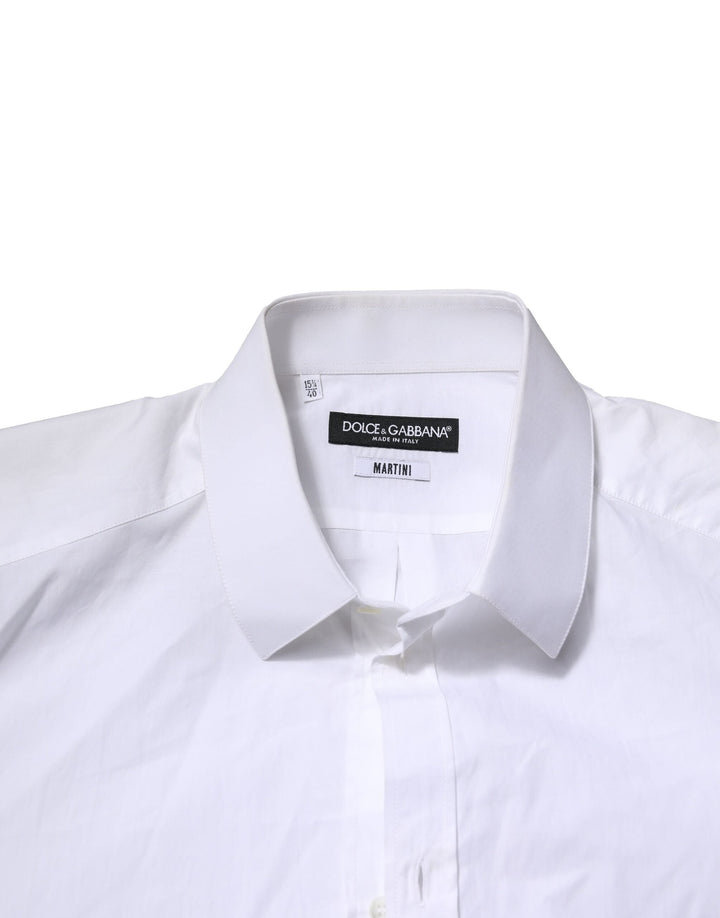 Dolce &amp; Gabbana White MARTINI Long Sleeves Men Formal Shirt