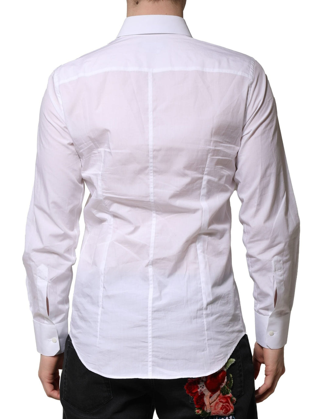 Men’s Dolce &amp; Gabbana White Martini Long Sleeves Men Formal Shirt