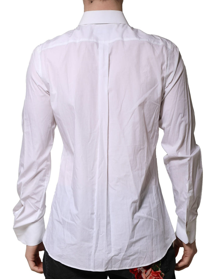 Dolce &amp; Gabbana White MARTINI Long Sleeves Men Formal Shirt
