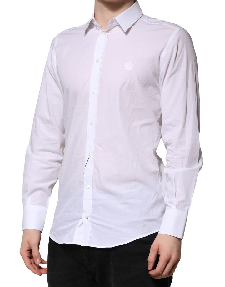 Men’s Dolce &amp; Gabbana White Martini Long Sleeves Men Formal Shirt