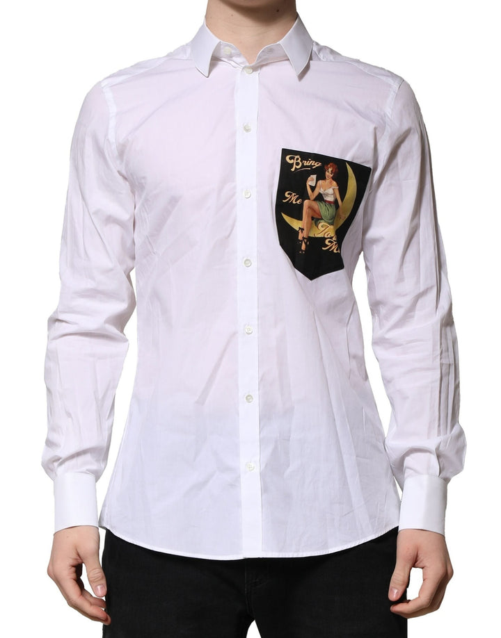 Dolce &amp; Gabbana White MARTINI Long Sleeves Men Formal Shirt
