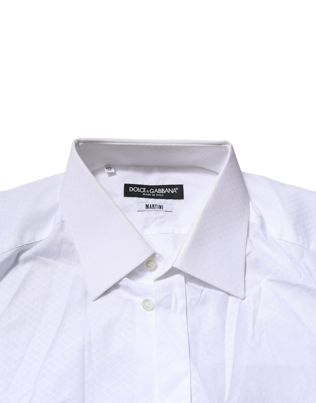 Dolce &amp; Gabbana White Martini Long Sleeves Men Formal Shirt