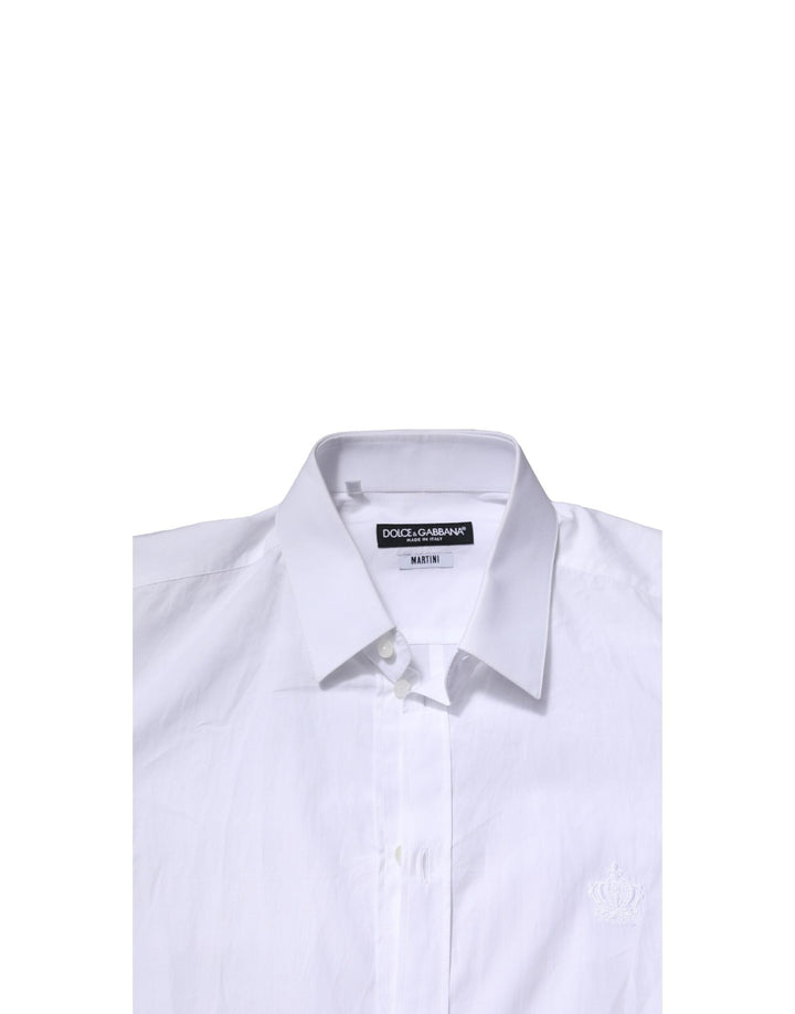 Men’s Dolce &amp; Gabbana White Martini Long Sleeves Men Formal Shirt