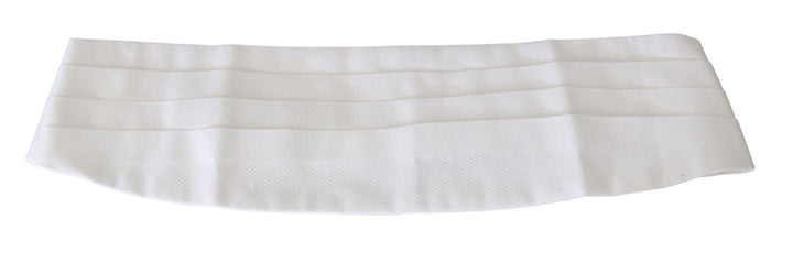 Dolce &amp; Gabbana White Men Waist Belt Cotton Cummerbund