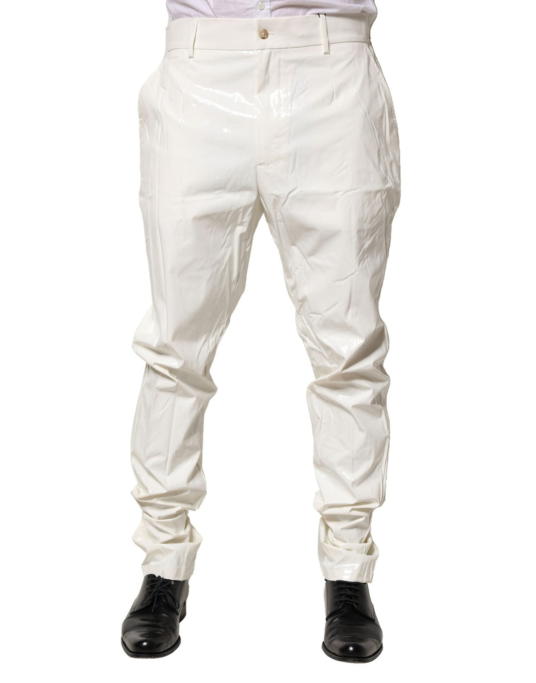 Men’s Dolce & Gabbana White Nylon Tapered Dress Men Pants