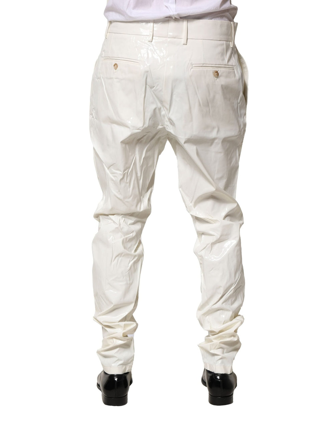 Men’s Dolce &amp; Gabbana White Nylon Tapered Dress Men Pants