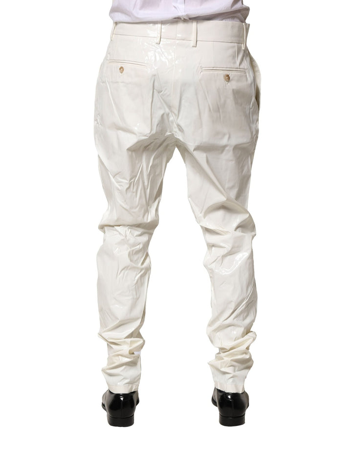 Men’s Dolce &amp; Gabbana White Nylon Tapered Dress Men Pants