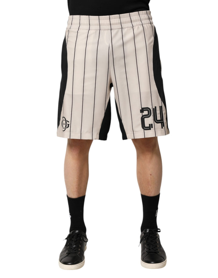 Men’s Dolce &amp; Gabbana off White Polyester Dg Logo Sweatshorts Shorts