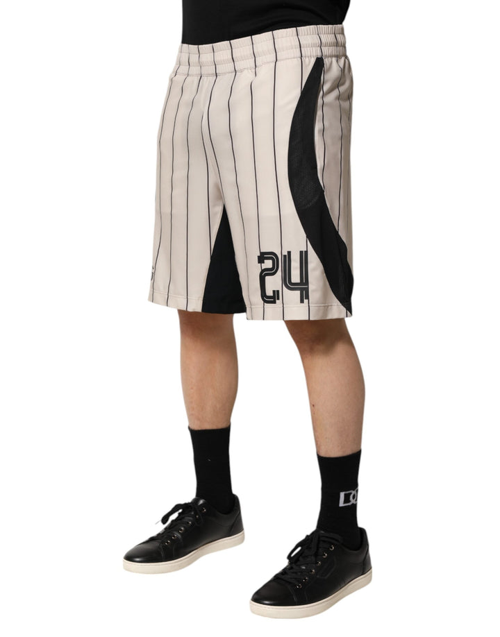 Men’s Dolce &amp; Gabbana off White Polyester Dg Logo Sweatshorts Shorts