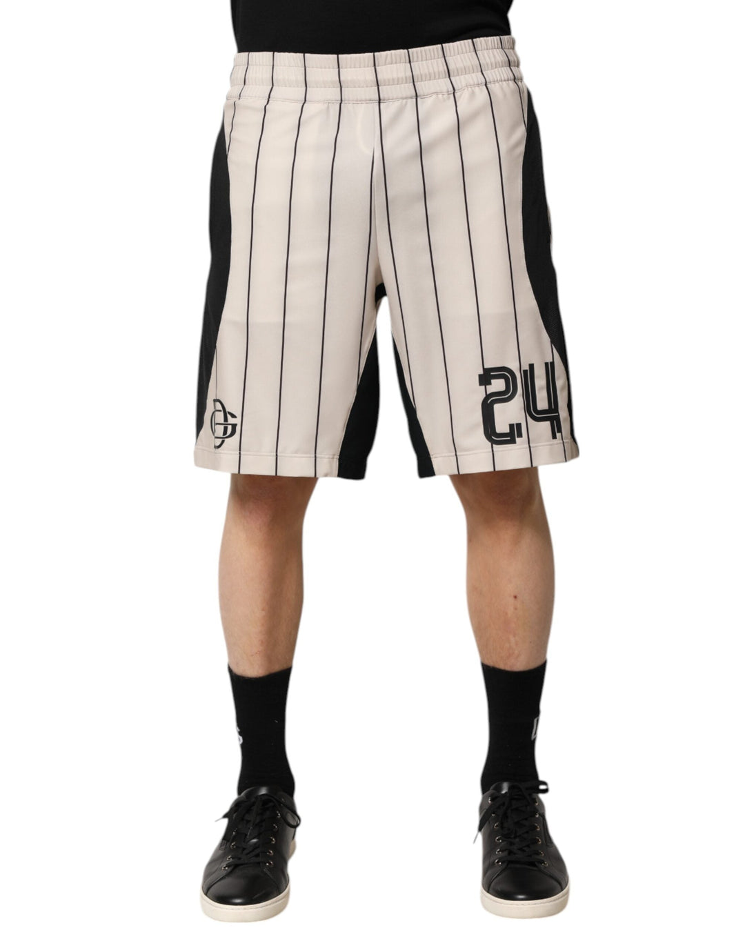 Men’s Dolce &amp; Gabbana off White Polyester Dg Logo Sweatshorts Shorts