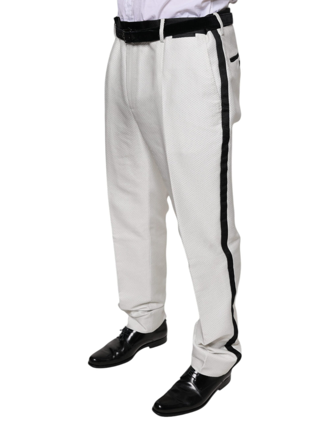 Men’s Dolce &amp; Gabbana White Polyester Formal Dress Pants