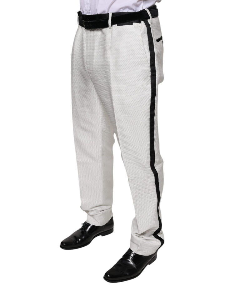 Men’s Dolce &amp; Gabbana White Polyester Formal Dress Pants