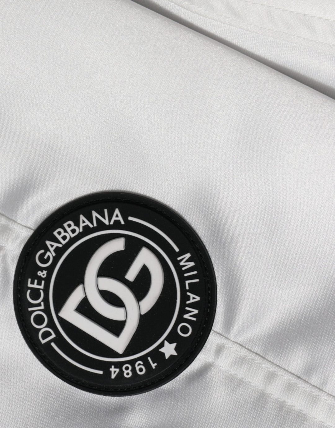 Blouson aviateur zippé en polyester blanc avec logo Dolce &amp;amp; Gabbana