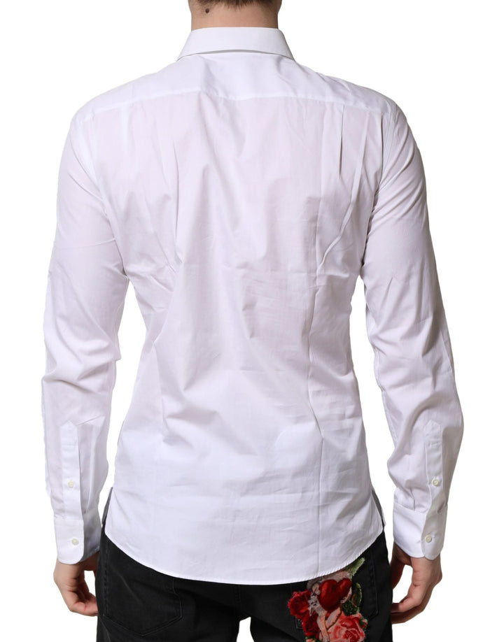 Men’s Dolce &amp; Gabbana White Poplin Cotton Formal Men Dress Shirt
