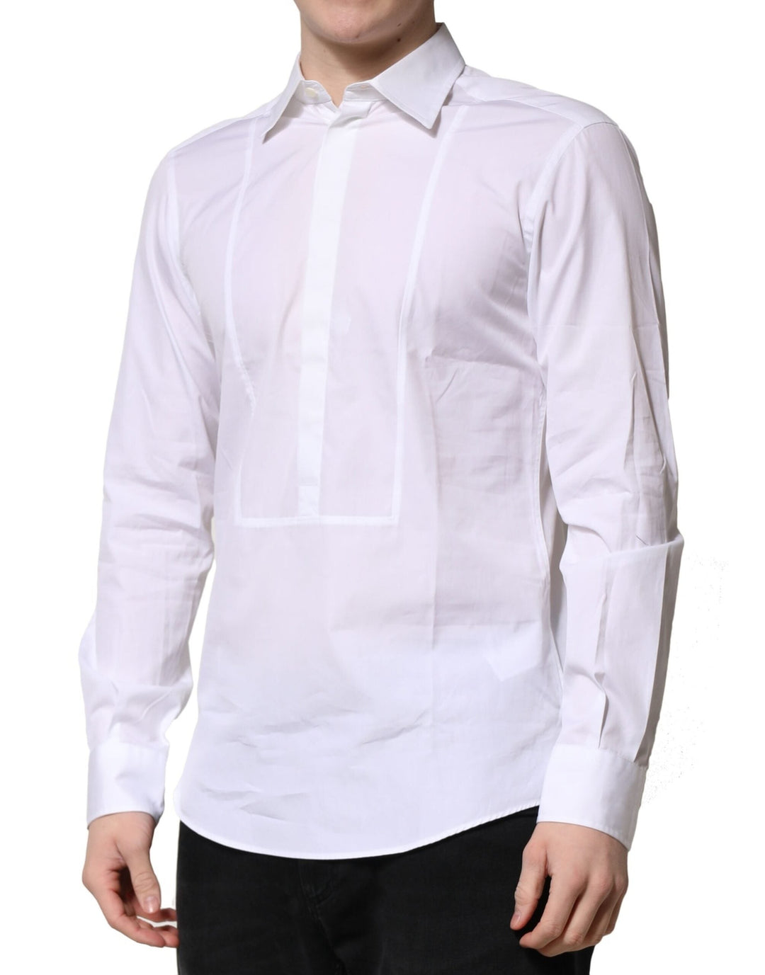 Men’s Dolce &amp; Gabbana White Poplin Cotton Formal Men Dress Shirt