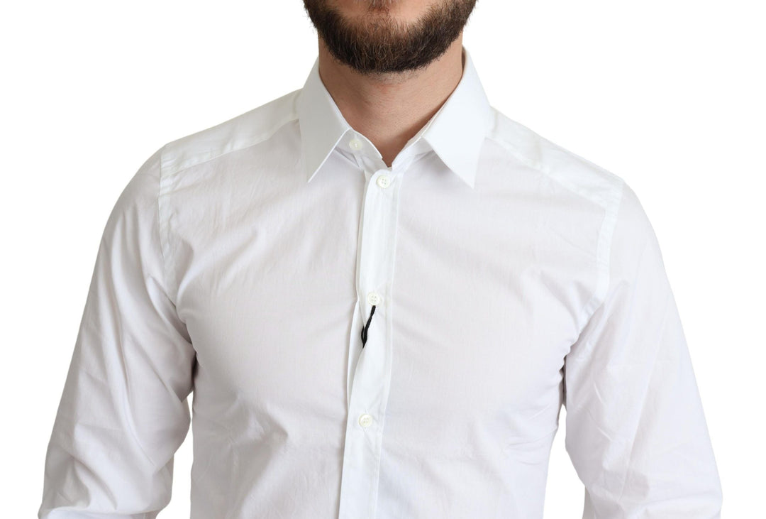Men’s Dolce &amp; Gabbana White Pure Cotton Men Dress Formal Shirt
