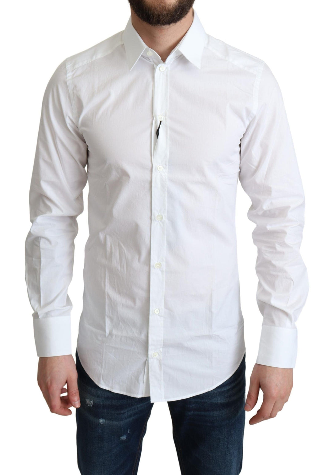 Men’s Dolce & Gabbana White Pure Cotton Men Dress Formal Shirt