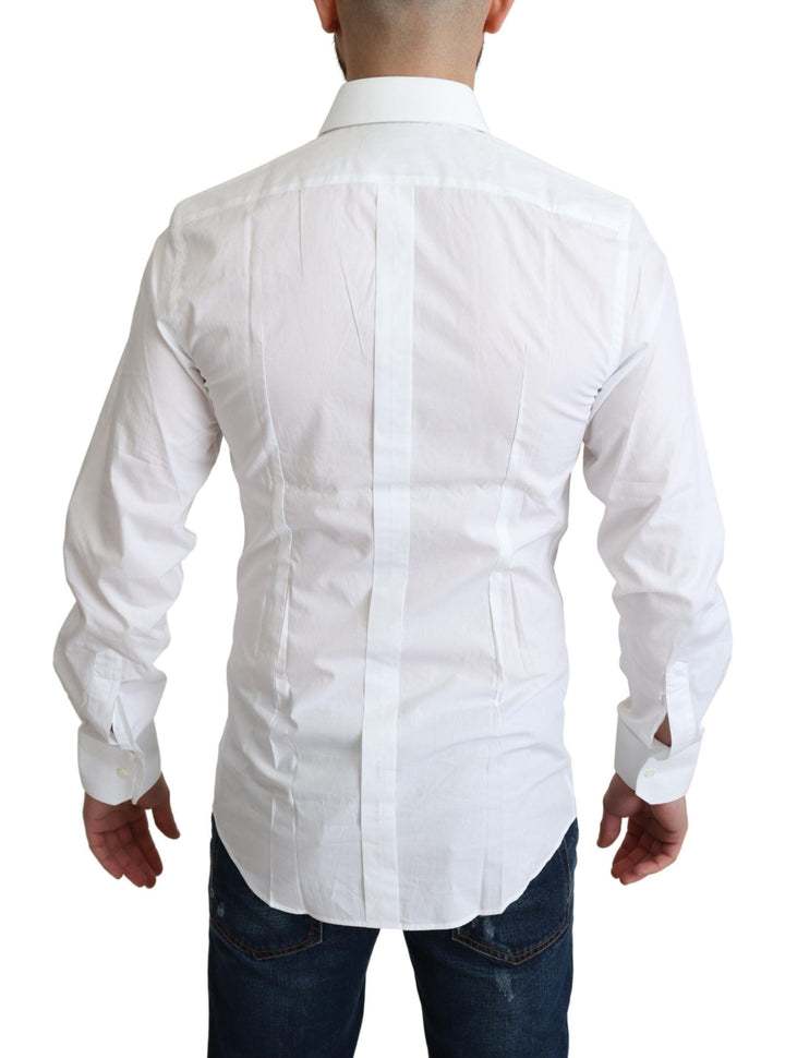 Men’s Dolce &amp; Gabbana White Pure Cotton Men Dress Formal Shirt